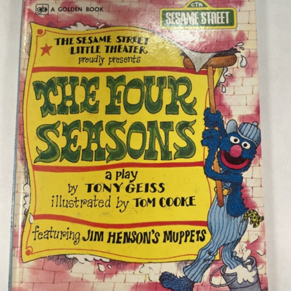 Rare Large Vintage Golden Book Grover THE FOUR SEASONS Muppets Sesame Street